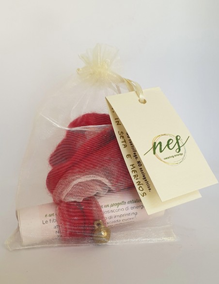 Braccialetto Chiffon Seta Lana Merinos - Il Braccialetto Rosso. Confezione Regalo