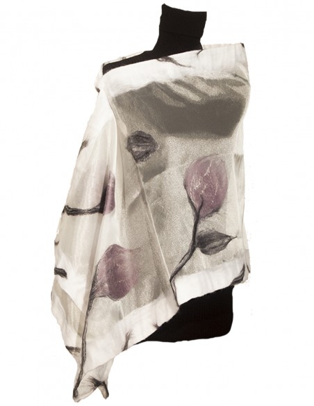 Stola in Organza e Lana Merinos – Marya Col. Mauve