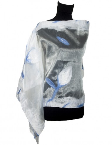 Stola in Organza e Lana Merinos – Marya Col. Fiordaliso